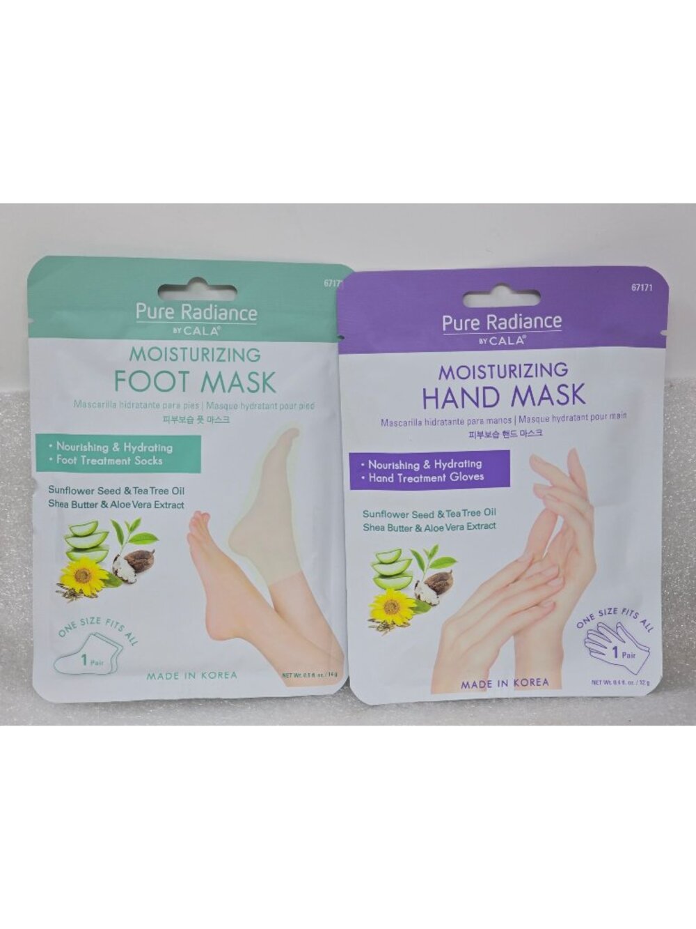 Pure Radiance By Cala Moisturizing Hand Mask & Foot Mask Set
